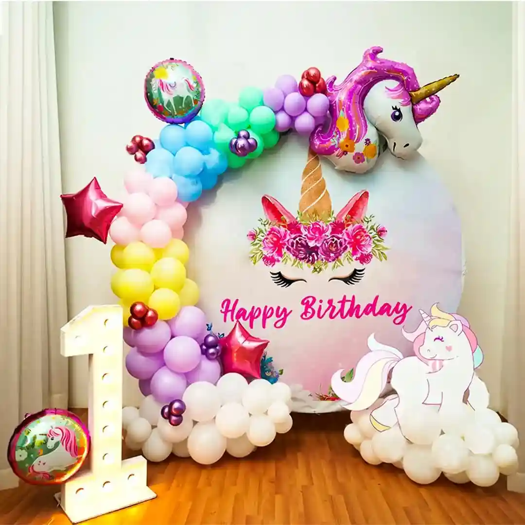 Magical Unicorn Theme Birthday Ring Decor